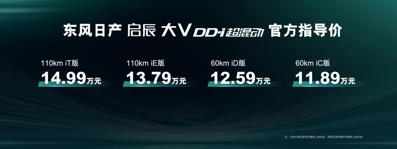 插混“卷王”混战升级：东风日产新能源启辰大V DD-i超混动上市，11.89万元-14.99万元